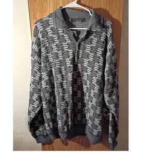 Vntg protege mens sweater textured knit abstract 90s dadcore streetwear y2k